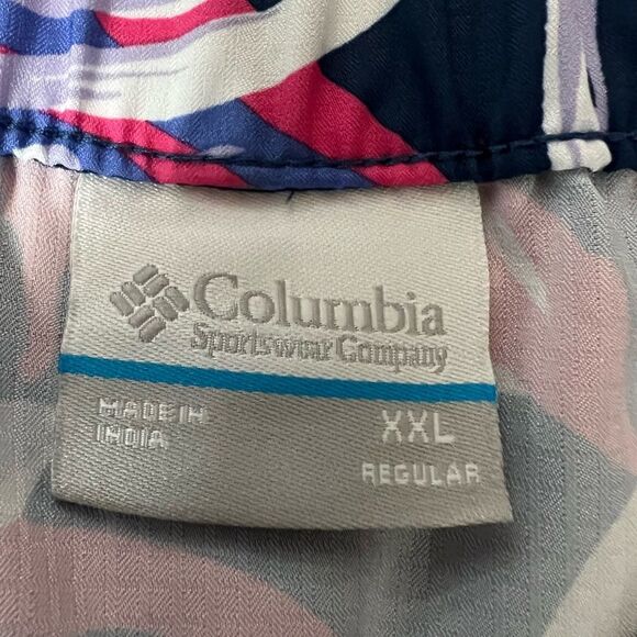 Columbia PFG Tamiami Navy Pink Floral Quick Dry Active Shorts Womens XXL - Picture 6 of 10